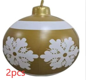 Yeouu | Inflatable Christmas Ball Outdoor Decoration 60cm – Weather Resistant PVC Christmas Decoration