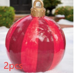 Yeouu | Inflatable Christmas Ball Outdoor Decoration 60cm – Weather Resistant PVC Christmas Decoration