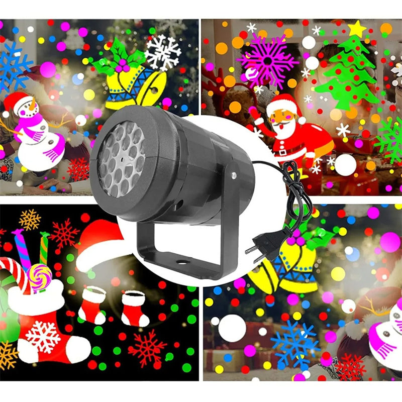 Yeouu | LED Christmas Projector Snowflake Light Show – Waterproof Outdoor Lamp with 16 Patterns