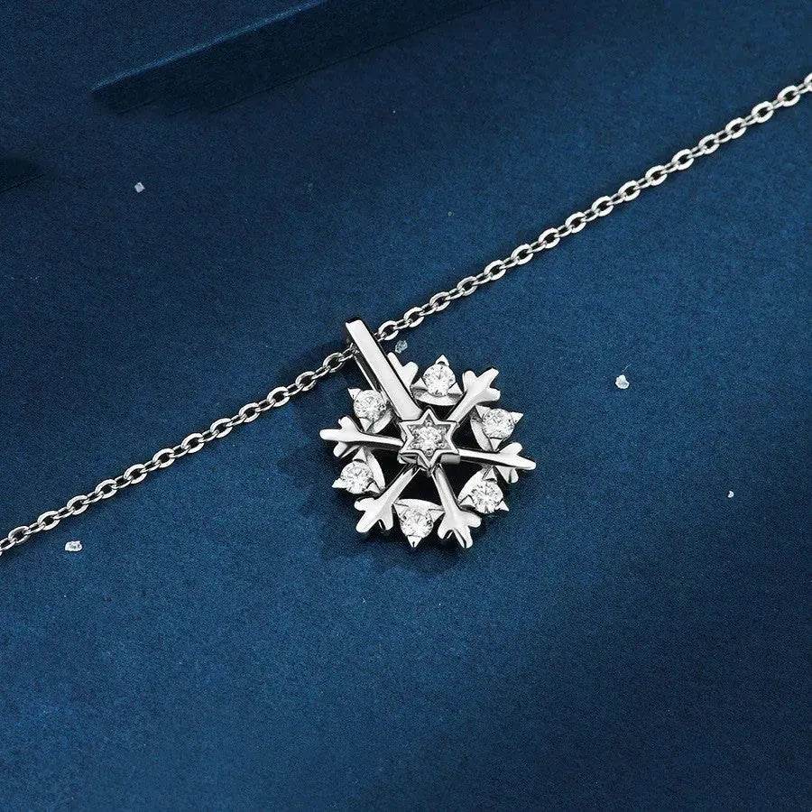 Yeouu | Luxury Rhinestone Christmas Snowflakes Necklace Gift for women
