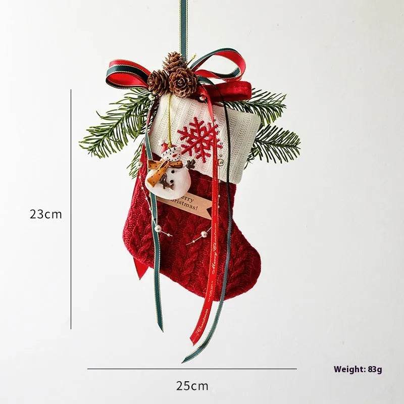 Yeouu | Christmas Decoration Knitted Christmas Stockings Scene Layout