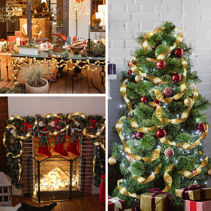 Yeouu | Ribbon Christmas tree decorative lights