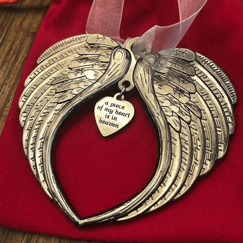 Yeouu | 🎄Christmas Tree Memorial Ornaments Angel Wings Bell Pendant Hanging Decoration