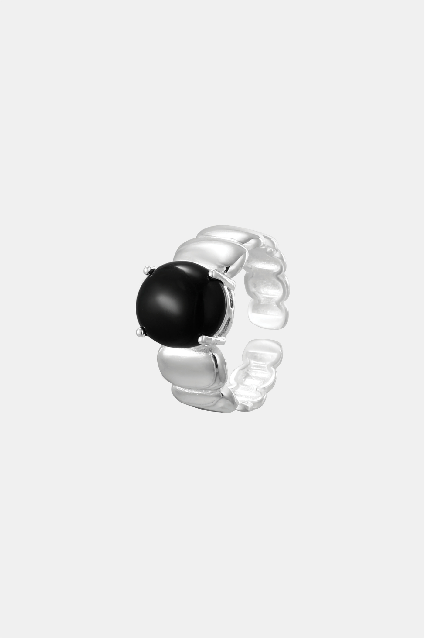 Obsidian - Sculpted Onyx Sterling Silver Ring