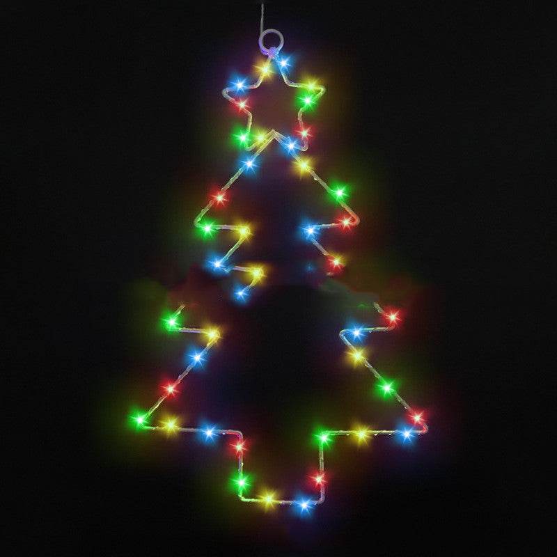 Yeouu | Wrought Iron Christmas Tree Shaped Hanging Window Ornament