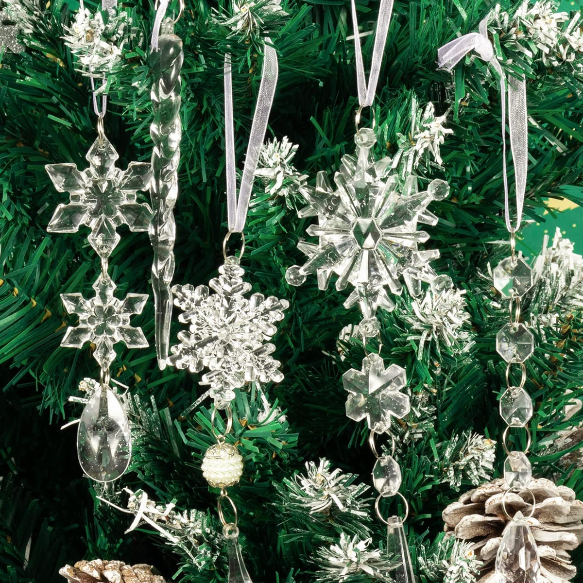 Yeouu | Crystal Christmas Ornaments Set - ShineBright