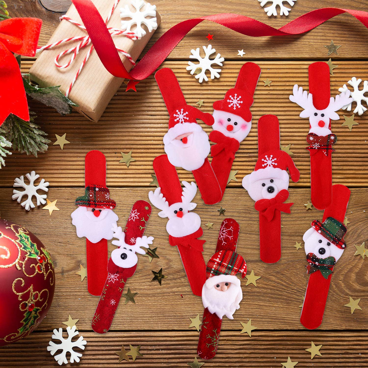 24 Pack Christmas Slap Bracelets Set
