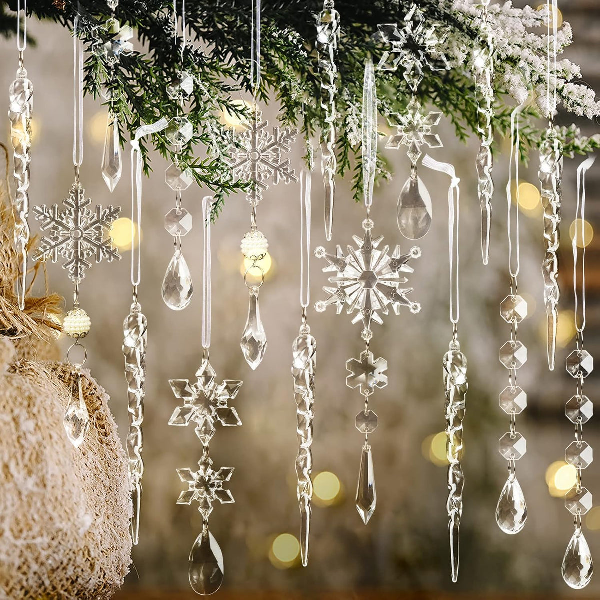 Yeouu | Crystal Christmas Ornaments Set - ShineBright