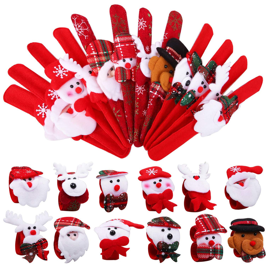 24 Pack Christmas Slap Bracelets Set