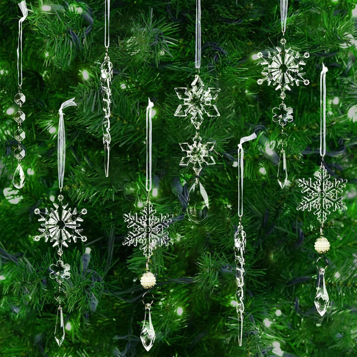 Yeouu | Crystal Christmas Ornaments Set - ShineBright