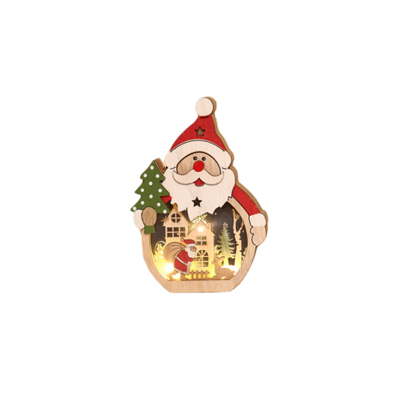 Yeouu | LED Christmas Wooden Ornaments Lighting