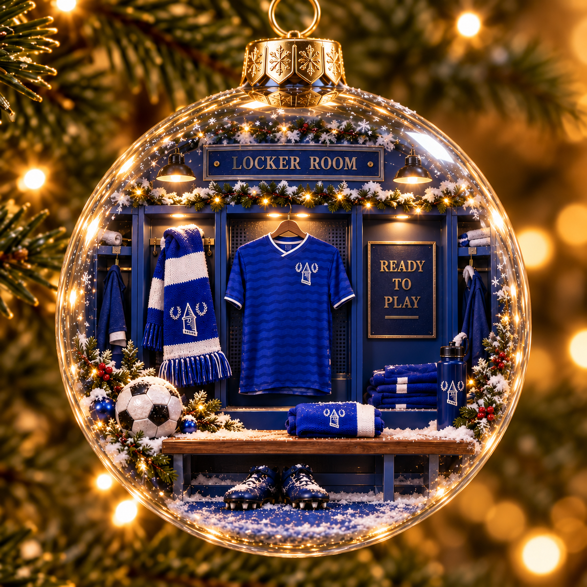 🎄 Nil Satis Nisi Optimum Light-Up Football Christmas Globe Ornament