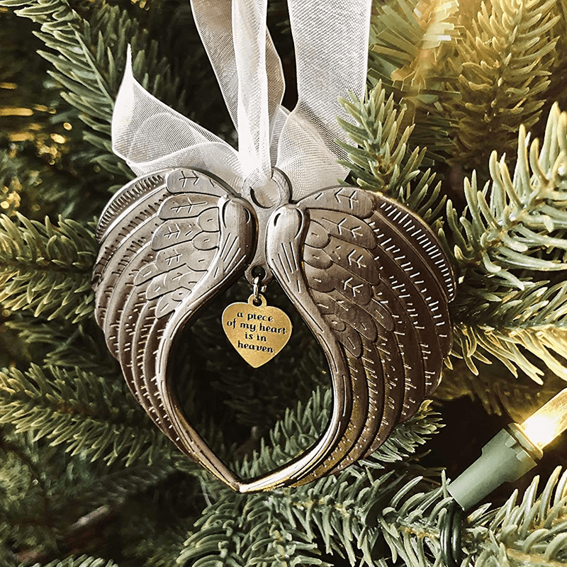 Yeouu | 🎄Christmas Tree Memorial Ornaments Angel Wings Bell Pendant Hanging Decoration