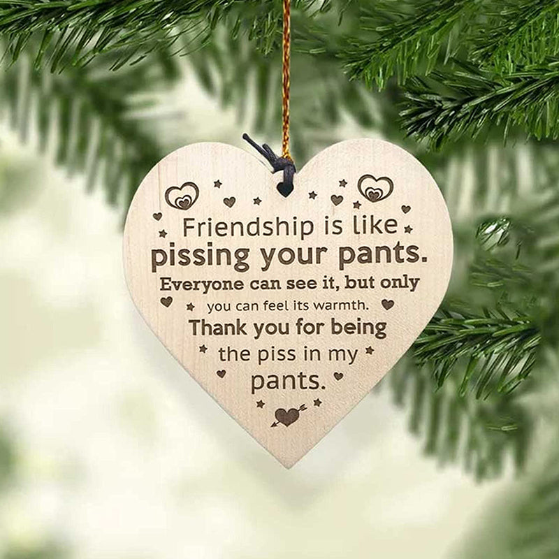 Yeouu | Friendship Wood Pendant Christmas Tree Decor