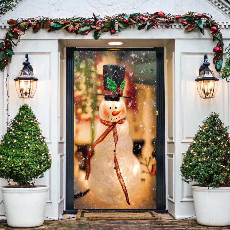 Yeouu | Christmas Door Cover | Fabric Front Door Decoration | Washable & Reusable | 91×203cm