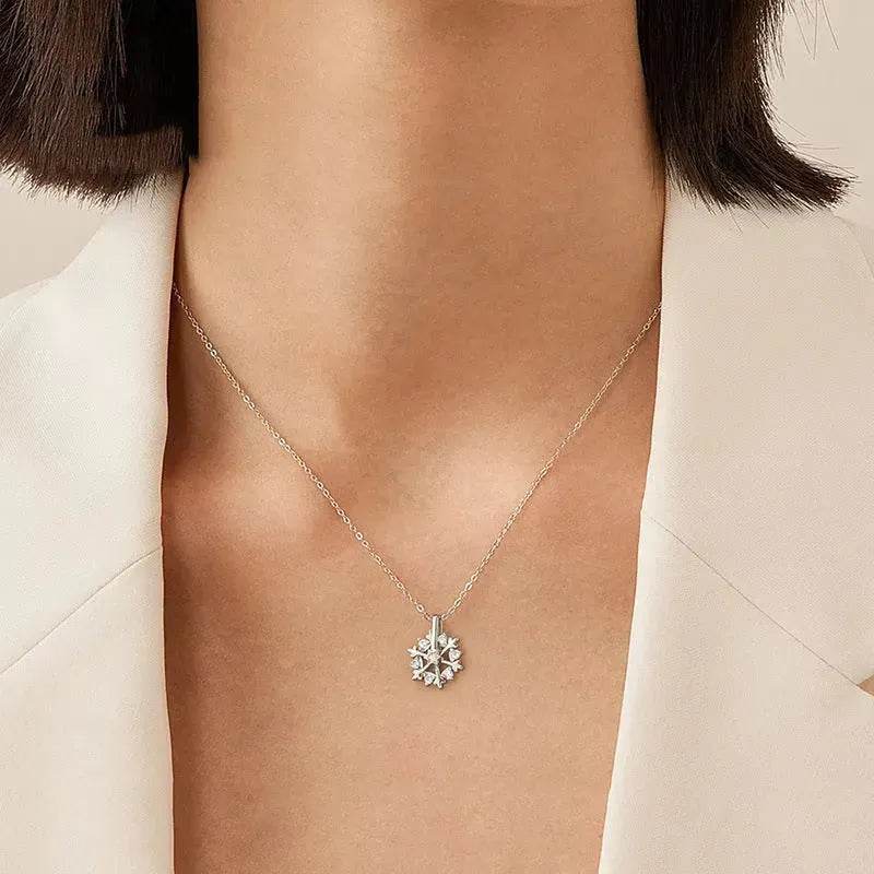 Yeouu | Luxury Rhinestone Christmas Snowflakes Necklace Gift for women