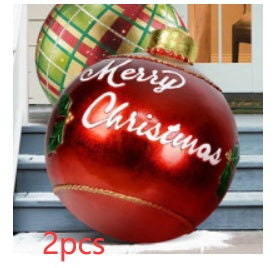 Yeouu | Inflatable Christmas Ball Outdoor Decoration 60cm – Weather Resistant PVC Christmas Decoration