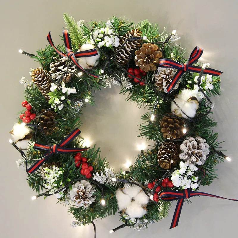 Yeouu | 30cm 40cm Christmas Wreath Ornaments Christmas Wreath
