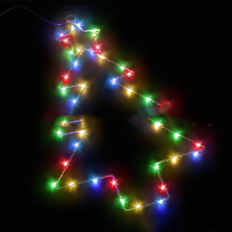 Yeouu | Wrought Iron Christmas Tree Shaped Hanging Window Ornament