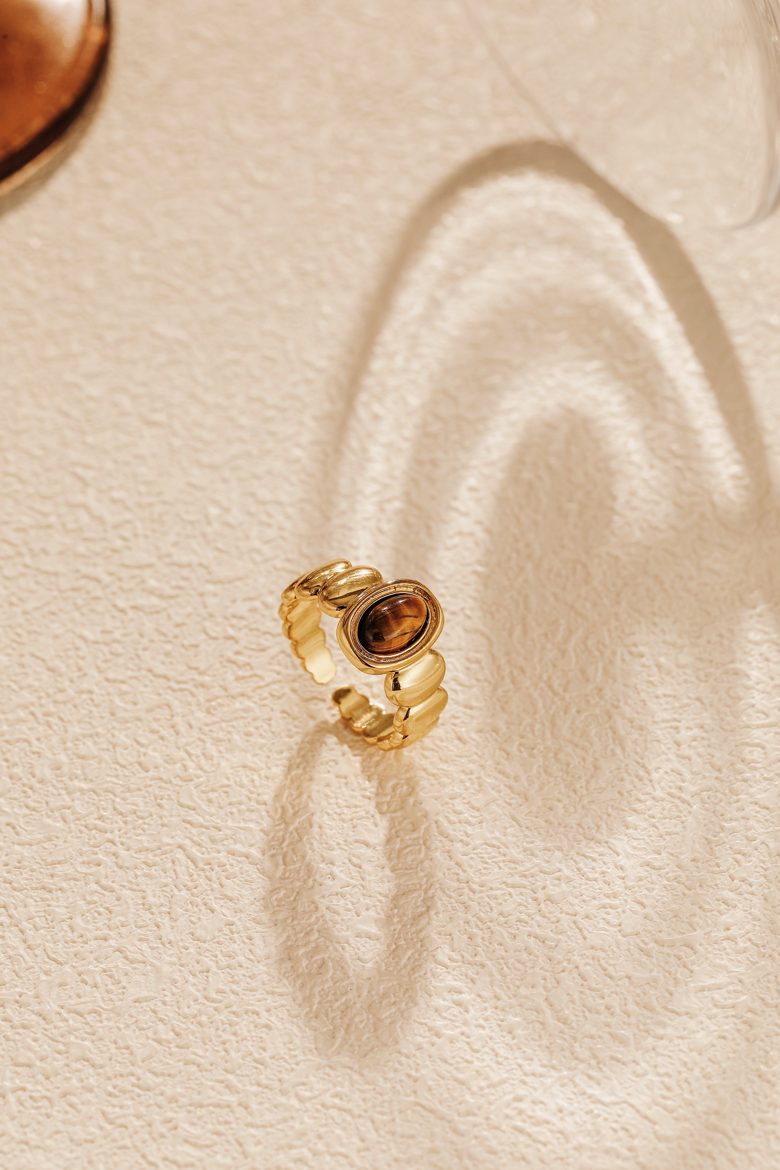 Halo Tiger Eye Stone Ring
