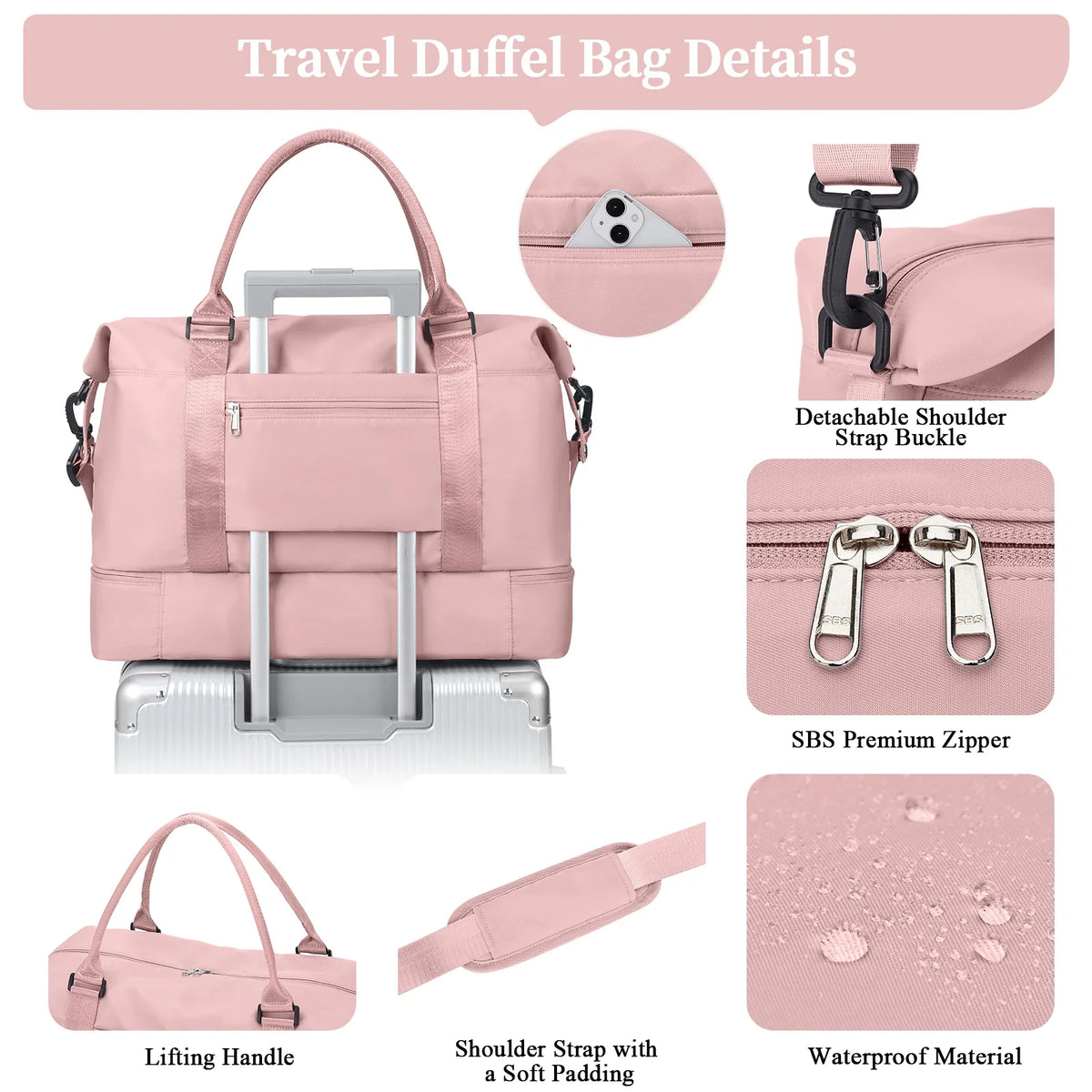 Travel Duffel Bag with Shoes Compartment