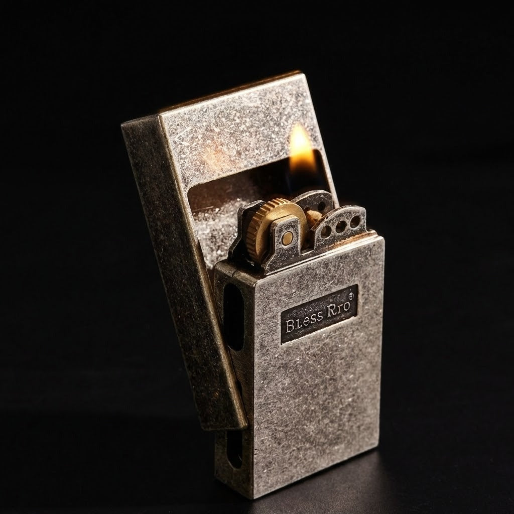 Iron Flick Retro Wheel Oil Lighter
