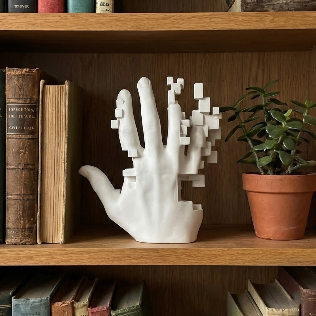 Pixel Palm Mosaic Sci-Fi Desk Decor
