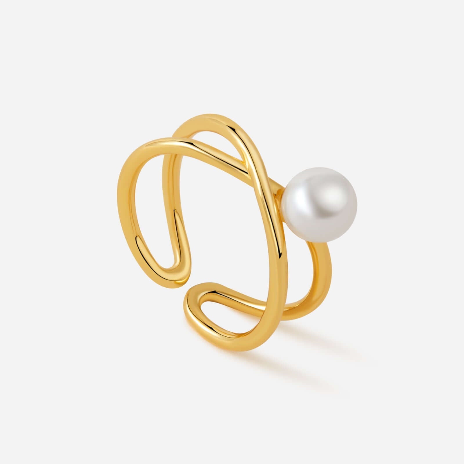 Wavelet Freshwater Pearl Ring