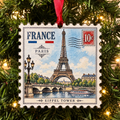 🌍 European Landmarks Stamp Christmas Ornament Collection