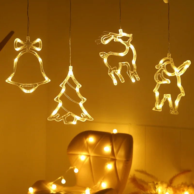 Yeouu | LED Christmas lights with suction cups for glass and mirrors