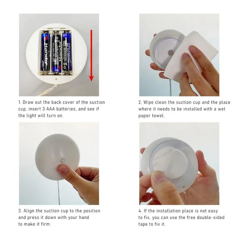 Yeouu | LED Christmas lights with suction cups for glass and mirrors