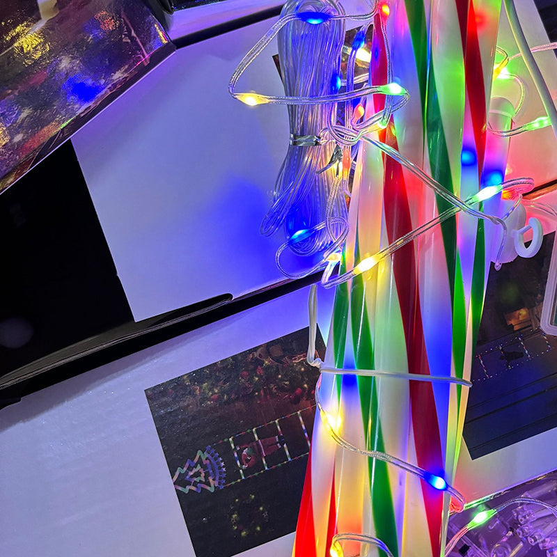 Yeouu | Modern Art Deco PVC Cotton Ladder Shape Santa Claus Christmas Decoration LED String Light For Outdoor