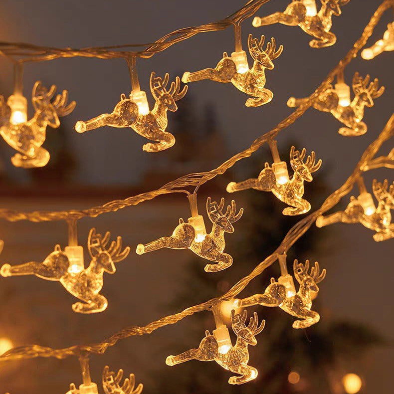 Yeouu | Modern Art Deco Battery USB PVC Deer Snow Star Christmas Tree Decoration LED String Light For Entertainment Room