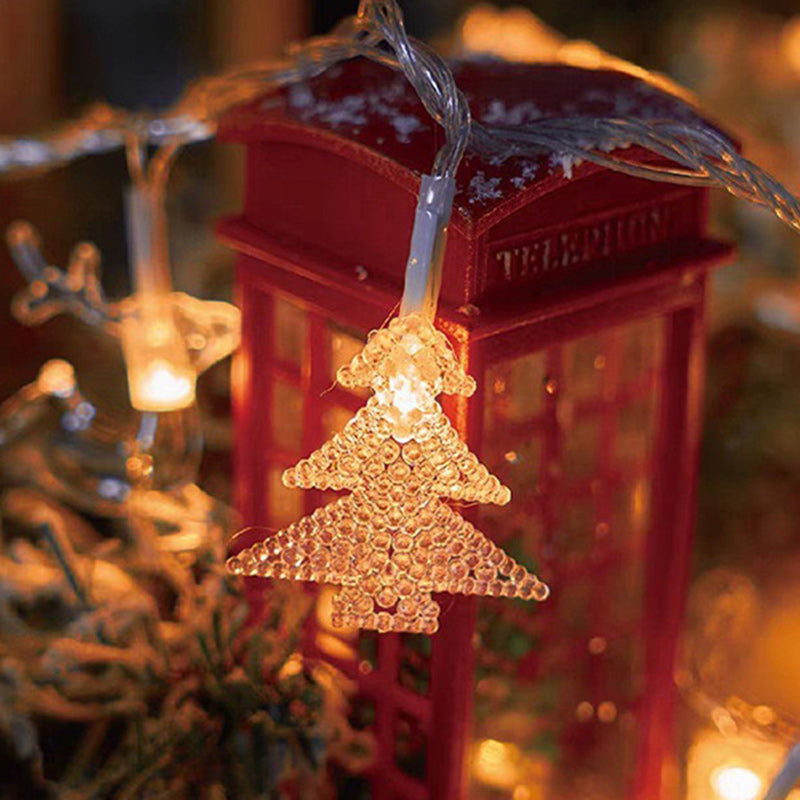 Yeouu | Modern Art Deco Battery USB PVC Deer Snow Star Christmas Tree Decoration LED String Light For Entertainment Room