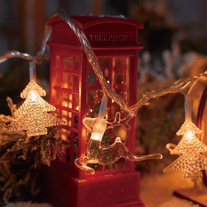 Yeouu | Modern Art Deco Battery USB PVC Deer Snow Star Christmas Tree Decoration LED String Light For Entertainment Room