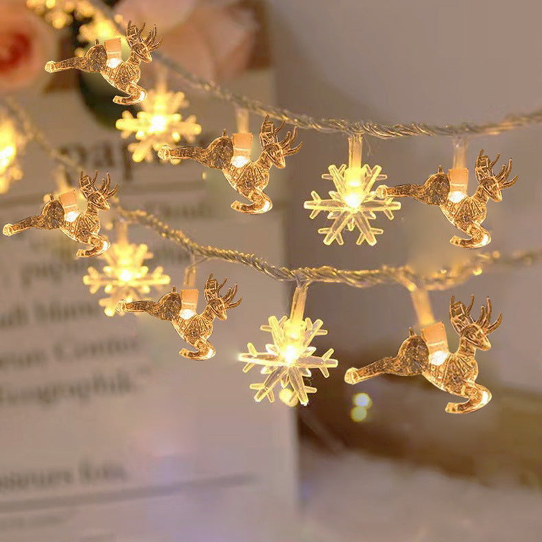 Yeouu | Modern Art Deco Battery USB PVC Deer Snow Star Christmas Tree Decoration LED String Light For Entertainment Room
