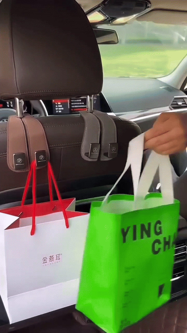 Car Headrest Organizer Leather Hook