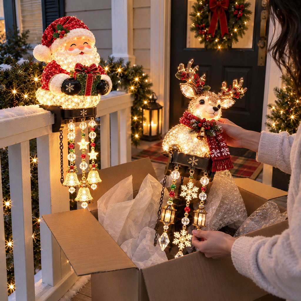 10W+SOLD!🔥🎅Christmas Porch Railing Lights – 4 Festive Character Designs🎄