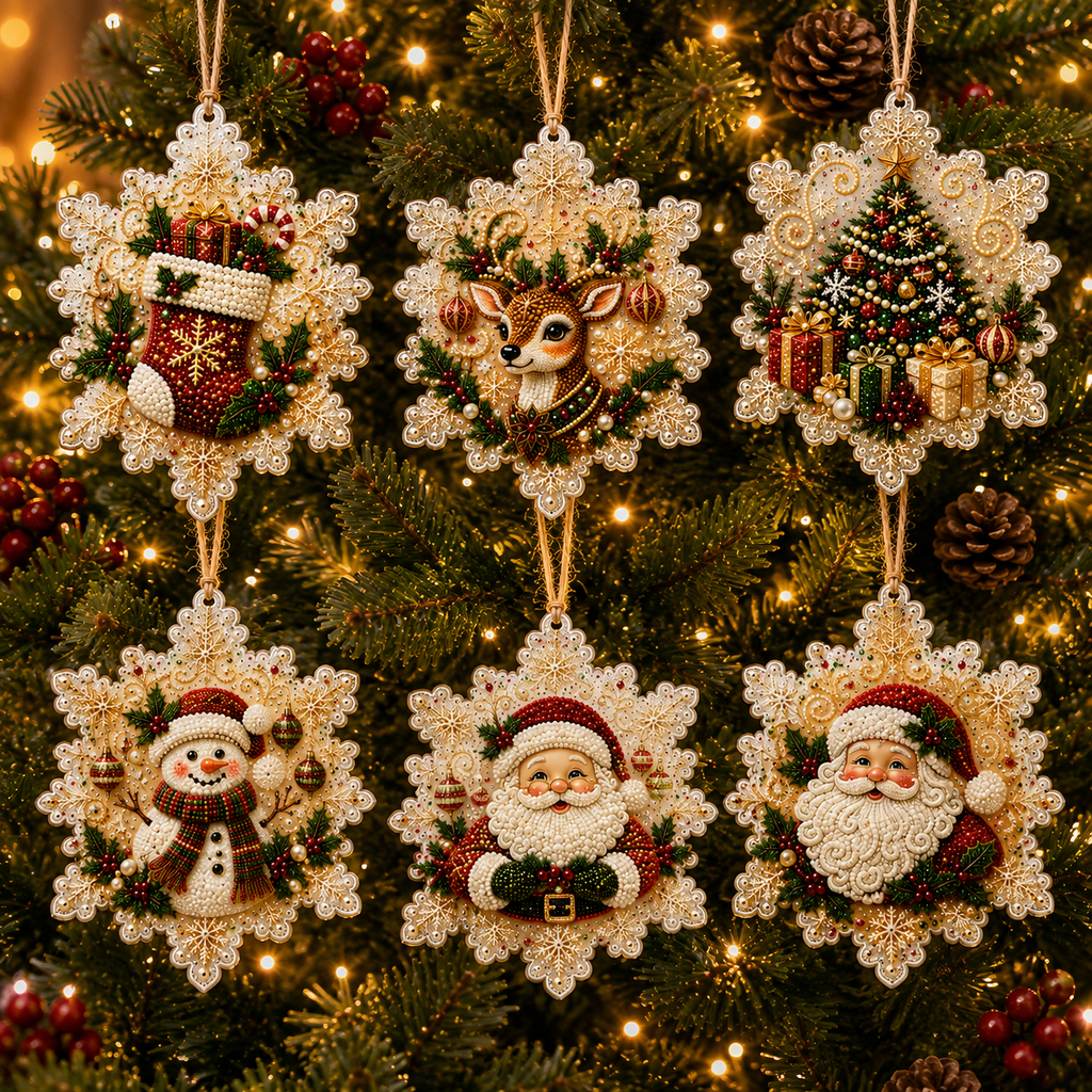 6-Piece Christmas Diamond Painting Ornament Kit 🎄✨-Free Shipping