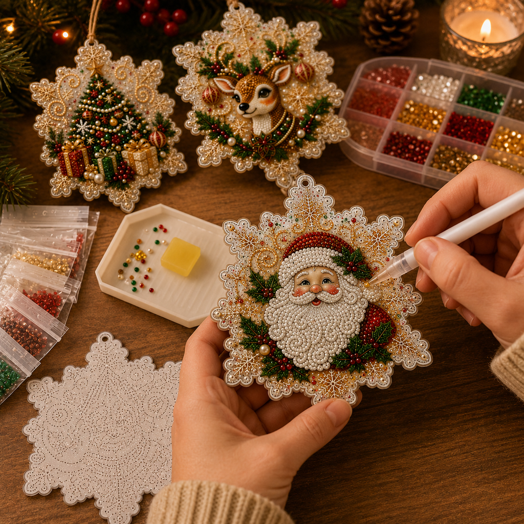 6-Piece Christmas Diamond Painting Ornament Kit 🎄✨-Free Shipping