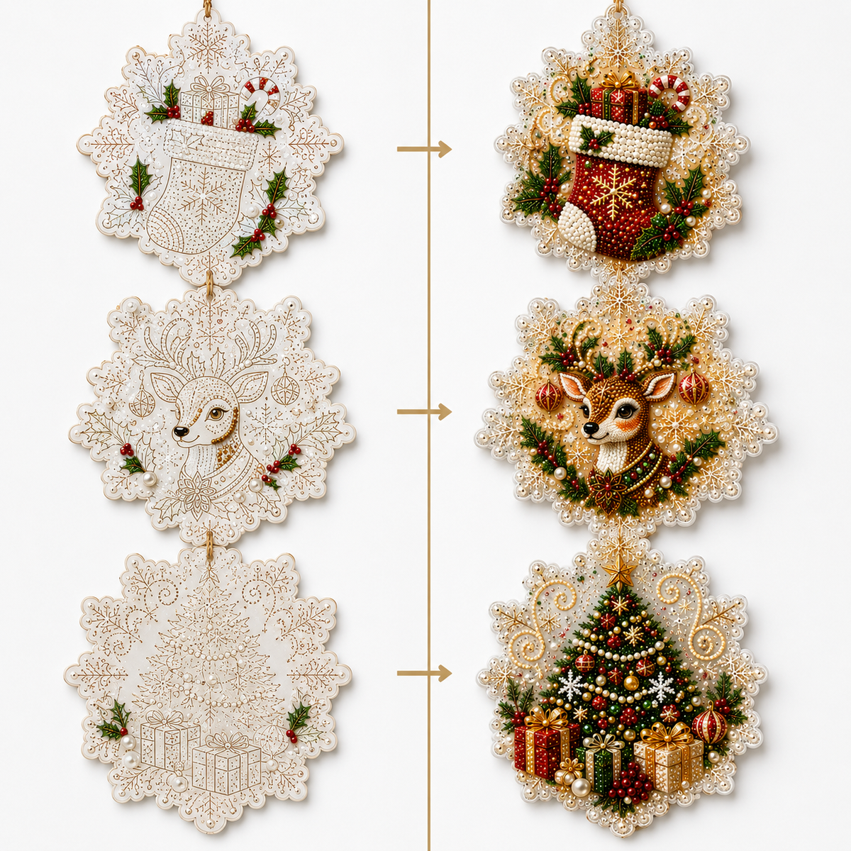 6-Piece Christmas Diamond Painting Ornament Kit 🎄✨-Free Shipping