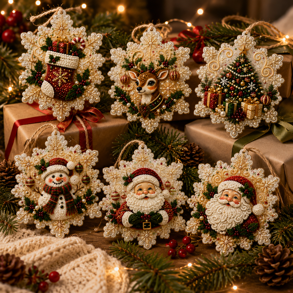 6-Piece Christmas Diamond Painting Ornament Kit 🎄✨-Free Shipping