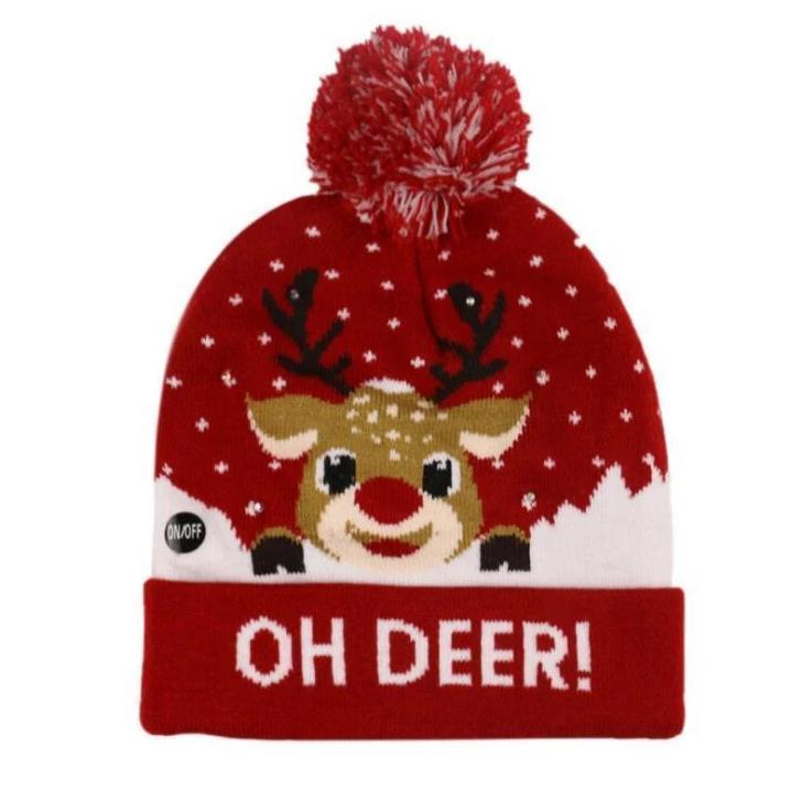 Yeouu | 🎅LED Christmas Knitted Hats Light up Xmas Beanie