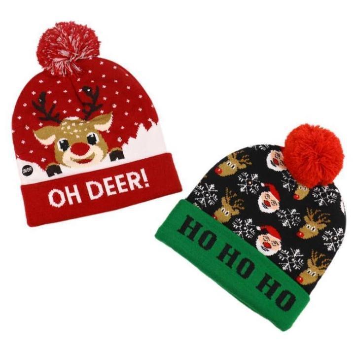 Yeouu | 🎅LED Christmas Knitted Hats Light up Xmas Beanie