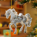 Yeouu | Christmas Ornament Horse Acrylic Rhinestone Hanging Tree Decor