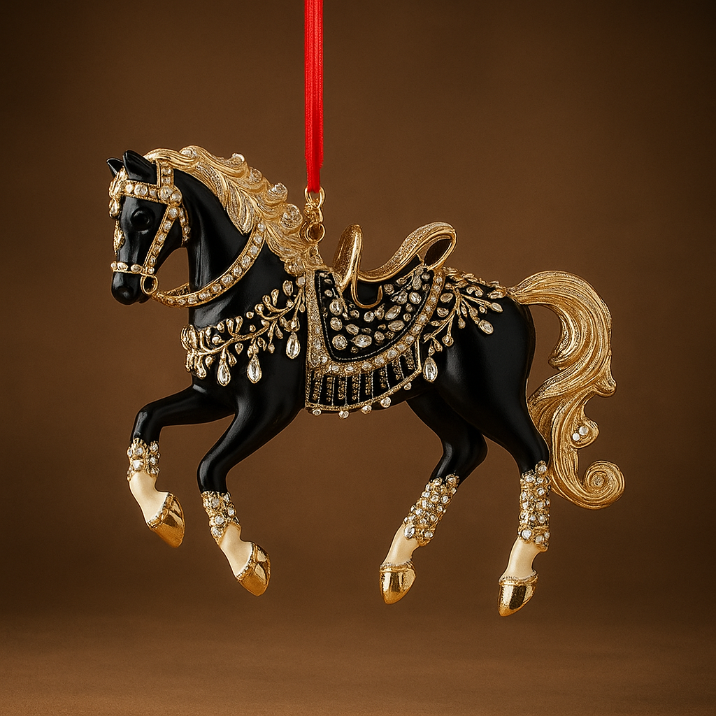 Yeouu | Christmas Ornament Horse Acrylic Rhinestone Hanging Tree Decor