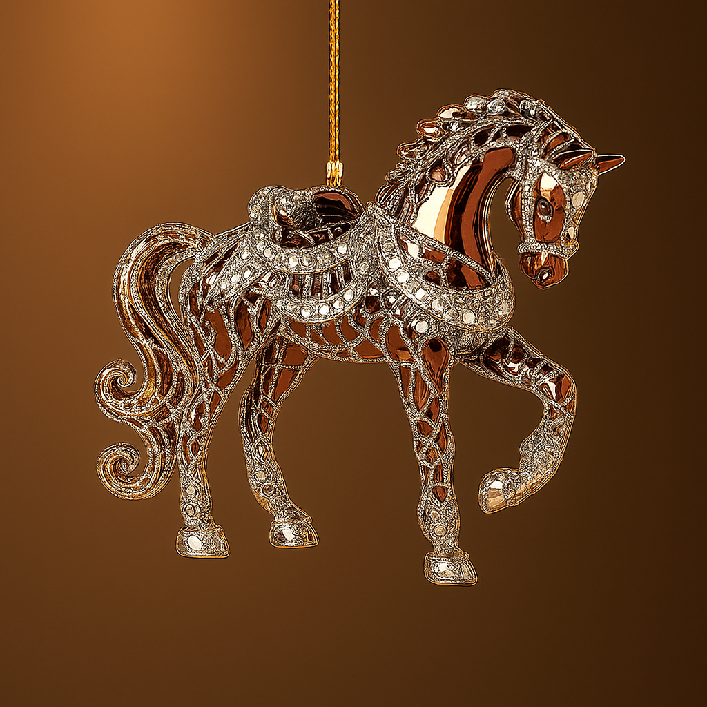 Yeouu | Christmas Ornament Horse Acrylic Rhinestone Hanging Tree Decor