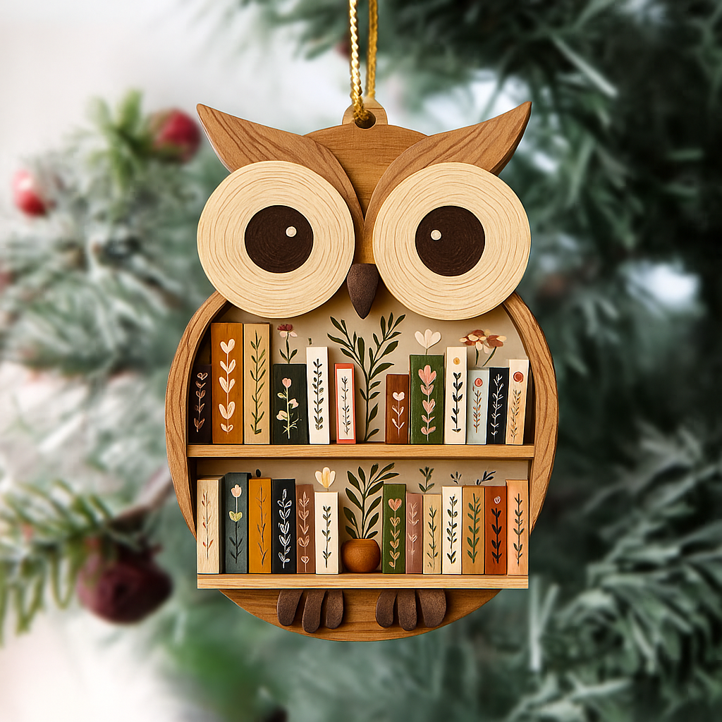 Owl Bookshelf Ornament(  )