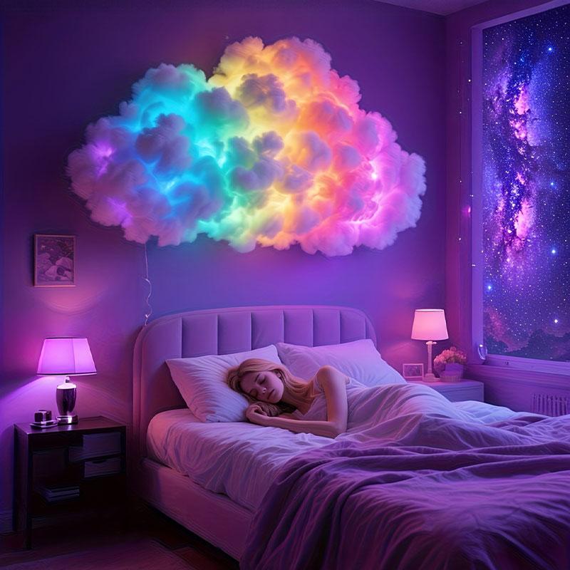 Christmas Sale Cloud Shape LED Night Light, USB Powered 3D Cloud Lamp Kit, Multi-Color Atmosphere Lighting for Bedroom & Gaming Room Decor