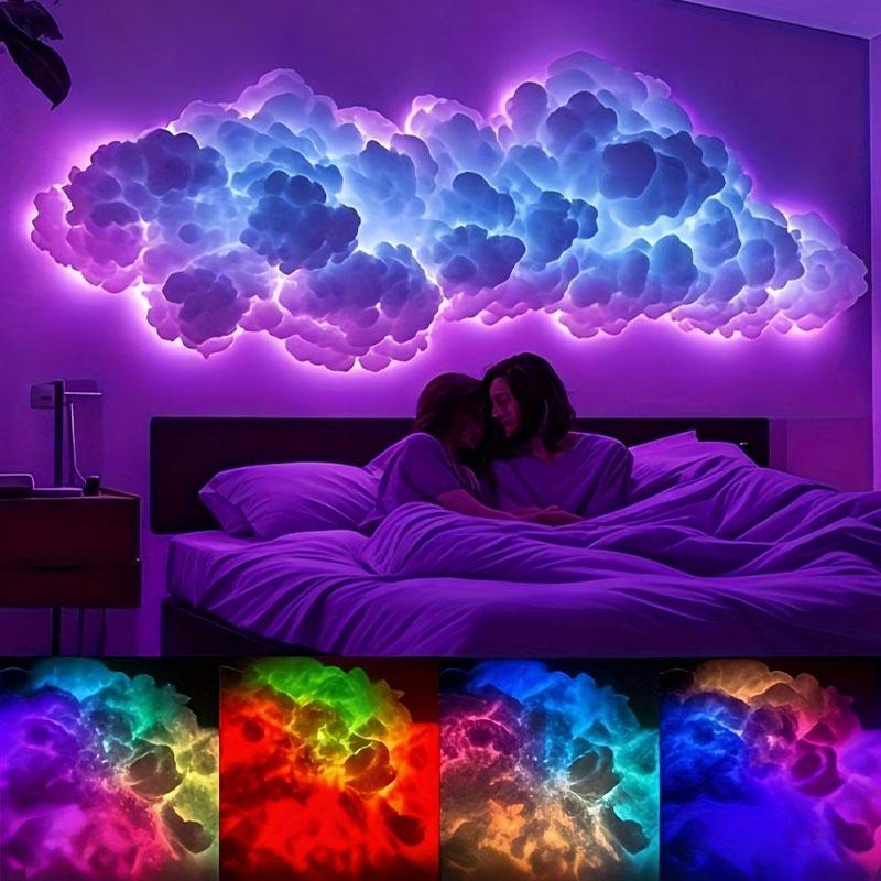 Christmas Sale Cloud Shape LED Night Light, USB Powered 3D Cloud Lamp Kit, Multi-Color Atmosphere Lighting for Bedroom & Gaming Room Decor